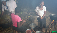 Preparing a Ugandan meal